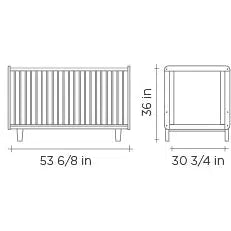 Rhea Crib in Birch & White - Modern Baby Crib for Nursery, Bedroom, and Daycare - Safe & Stylish Wooden Crib for Newborns & Toddlers