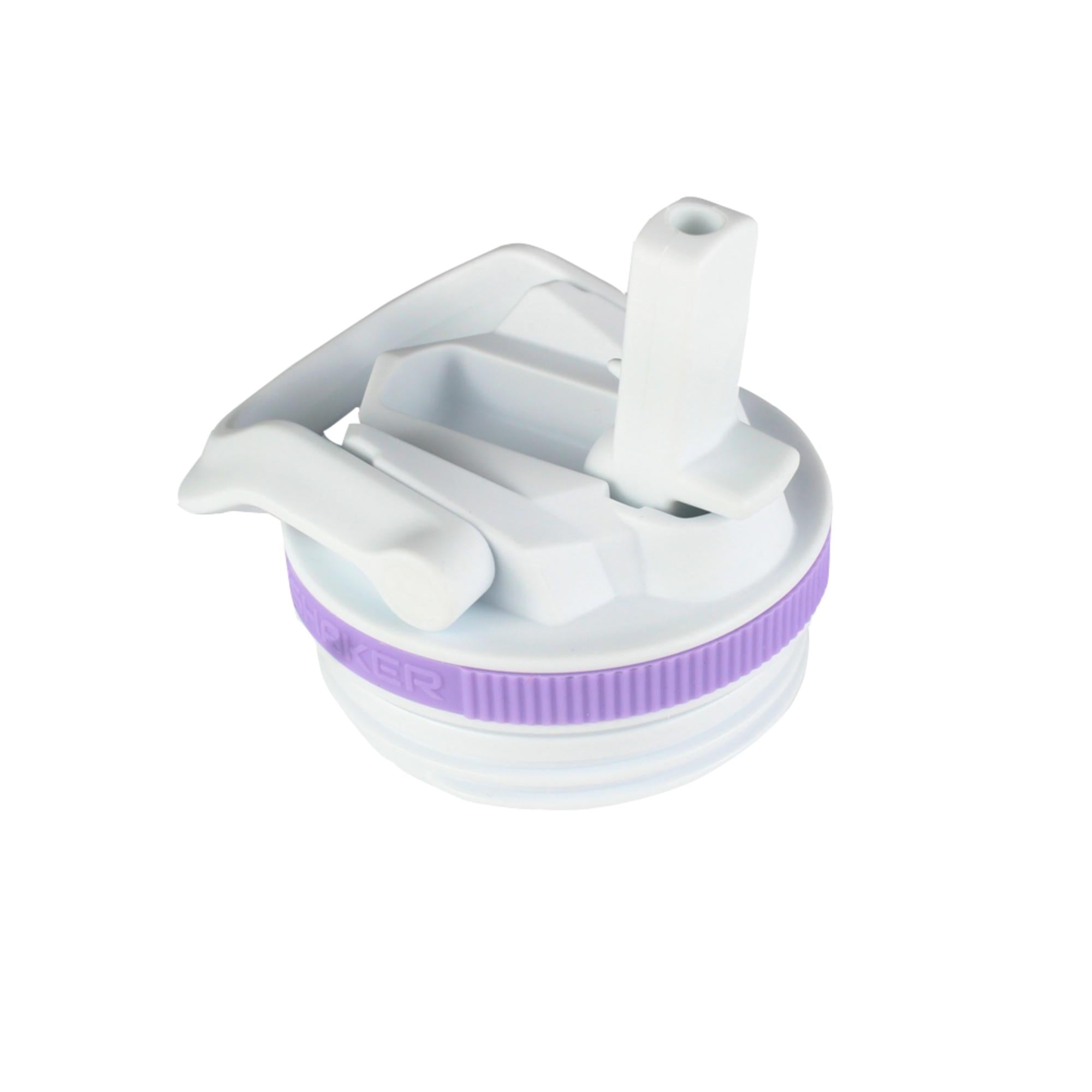 14oz & 20oz Sport Water Bottle Lids - White Leak-Proof Lid with Mermaid Design Band for Gym, Hiking & Outdoor Activities