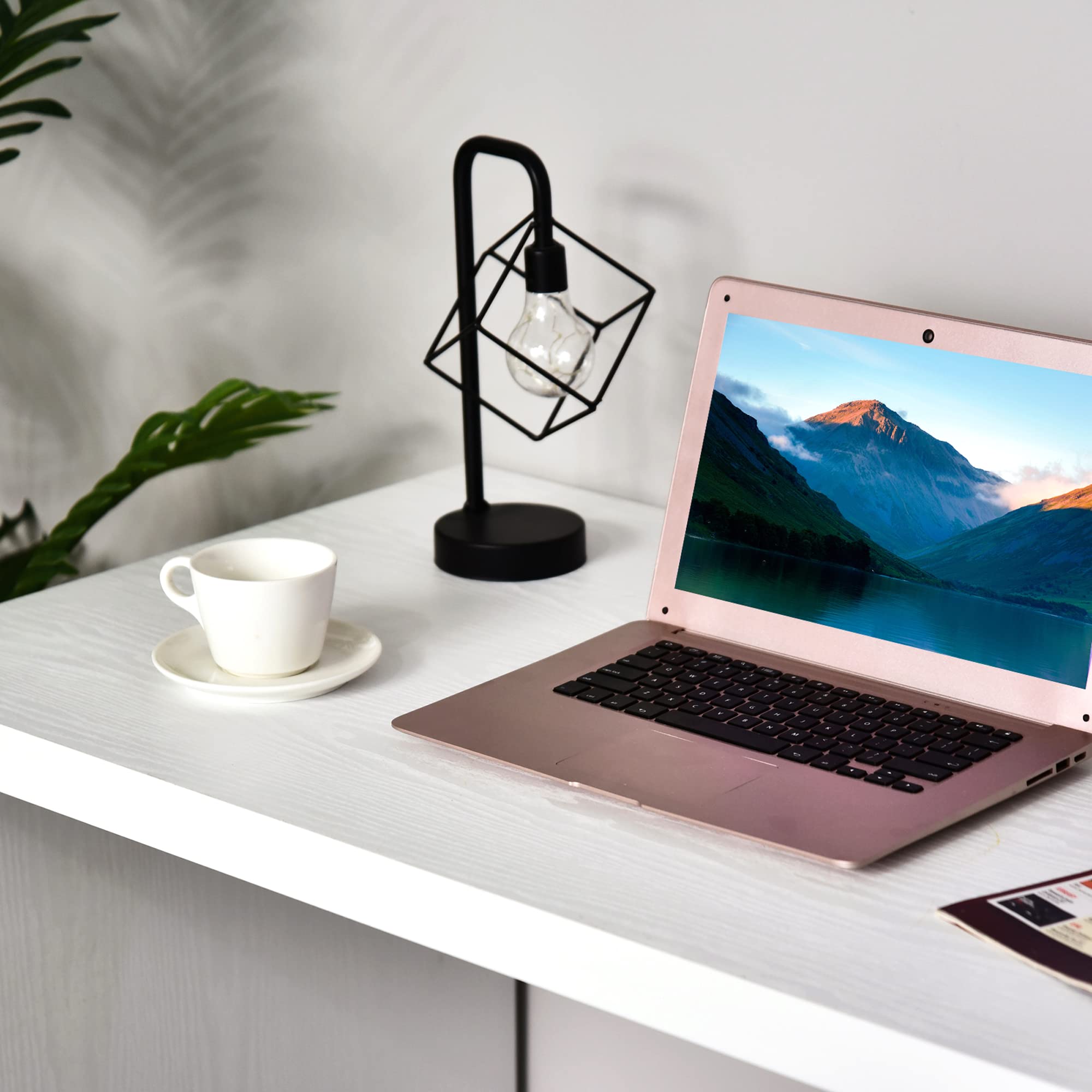 HOMCOM L-Shaped Computer Desk 94.5 x 23.5 x 64.75 Inches, White Corner Desk for Home Office with Spacious Work Surface - Perfect for Gaming, Study & Remote Work