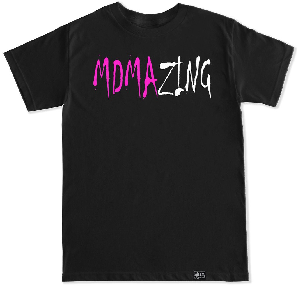 FTD Apparel Men's MDMAZING EDM Concert T-Shirt - Rave Party & Music Festival Tee for EDM Lovers - Perfect for Electric Dance Music Events, Nightclubs & Casual Wear