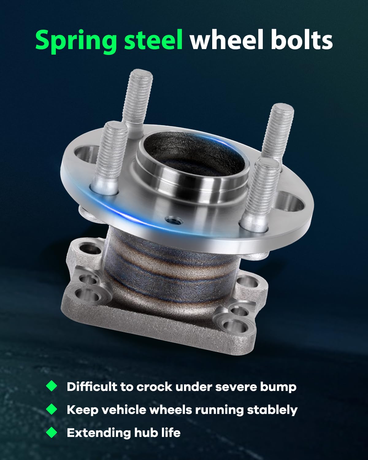 SCITOO Wheel Hub Bearing Kit for 2011-2017 Ford Fiesta - Complete Hub Assembly with Wheel Studs (OE 512468 Replacement) - Perfect for Smooth Ride & DIY Car Repairs