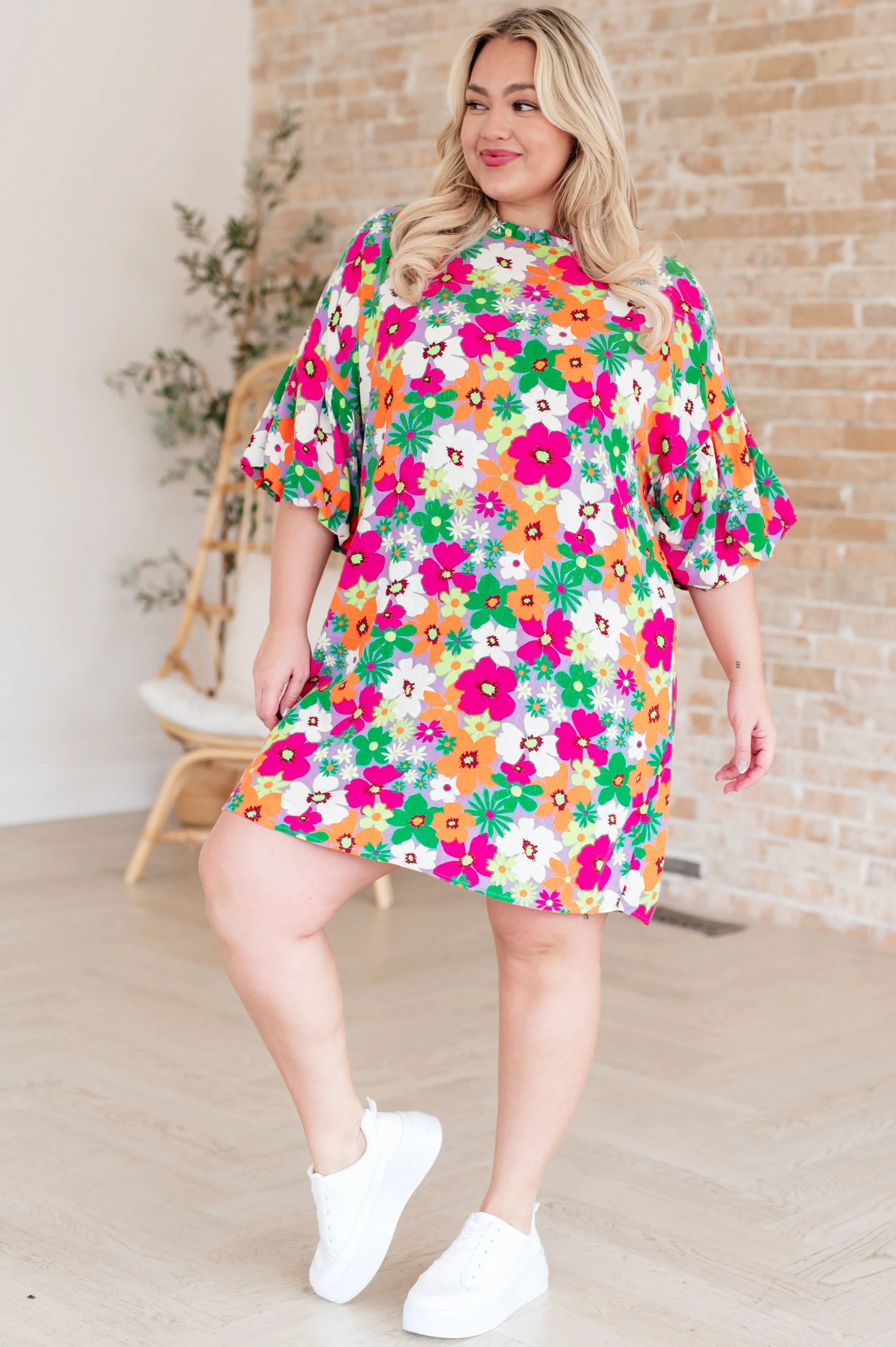 Bubble Sleeve Dress for Women - Flowy Short Sleeve Summer Dress - Perfect for Beach, Vacation, and Casual Outings