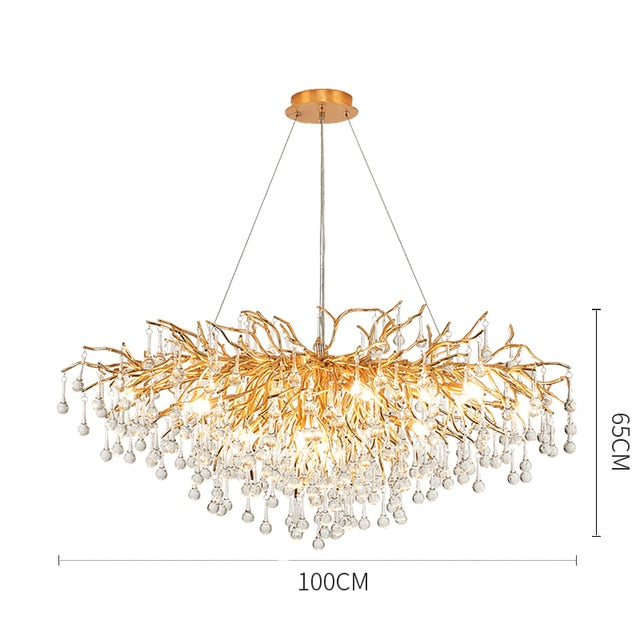 Elegant Rectangular Crystal Chandelier - Modern LED Ceiling Light Fixture for Dining Room, Living Room, Bedroom & Entryway | Artpad Luxury Lighting Decor