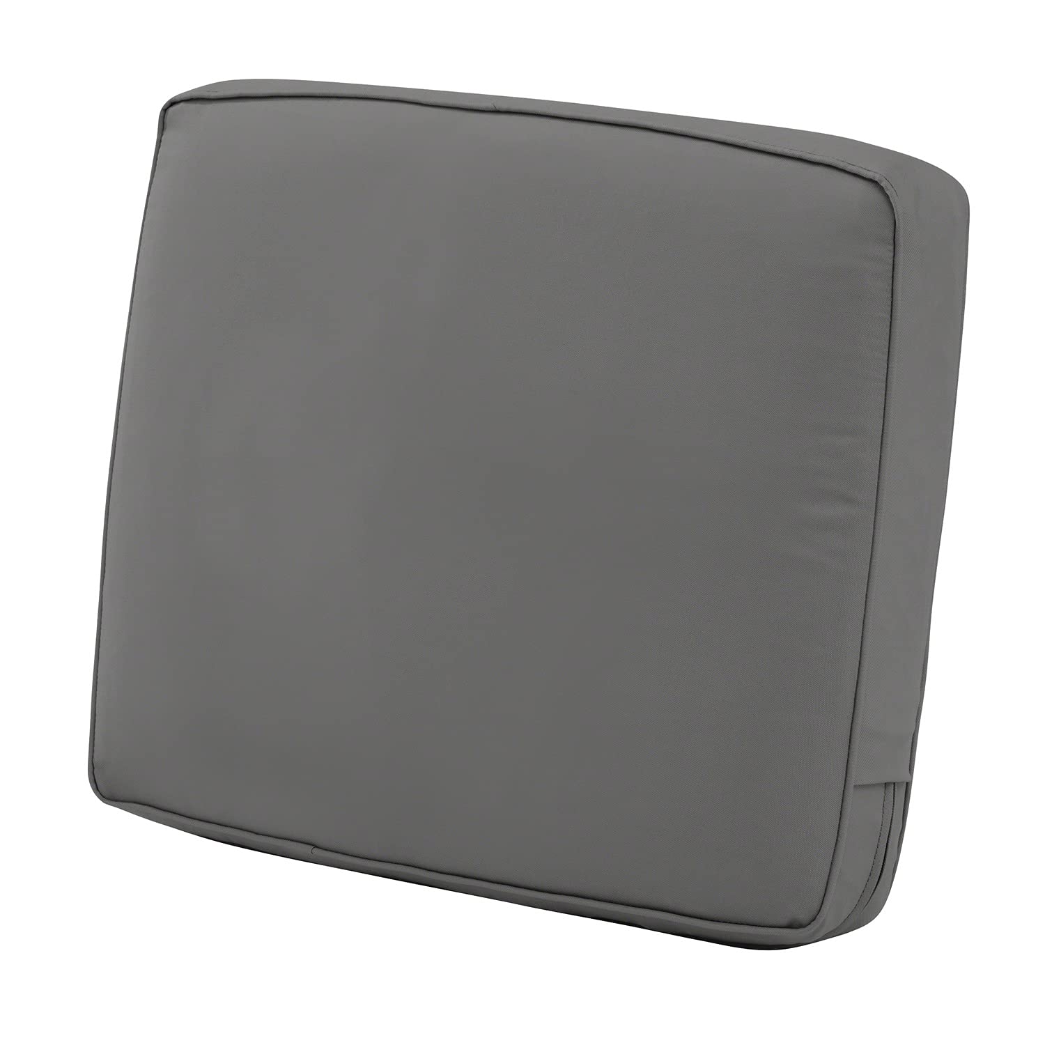 Classic Accessories Montlake 21x22 Inch Thick Patio Furniture Cushion, Light Charcoal - Perfect for Outdoor Chairs, Loungers, and Garden Seating