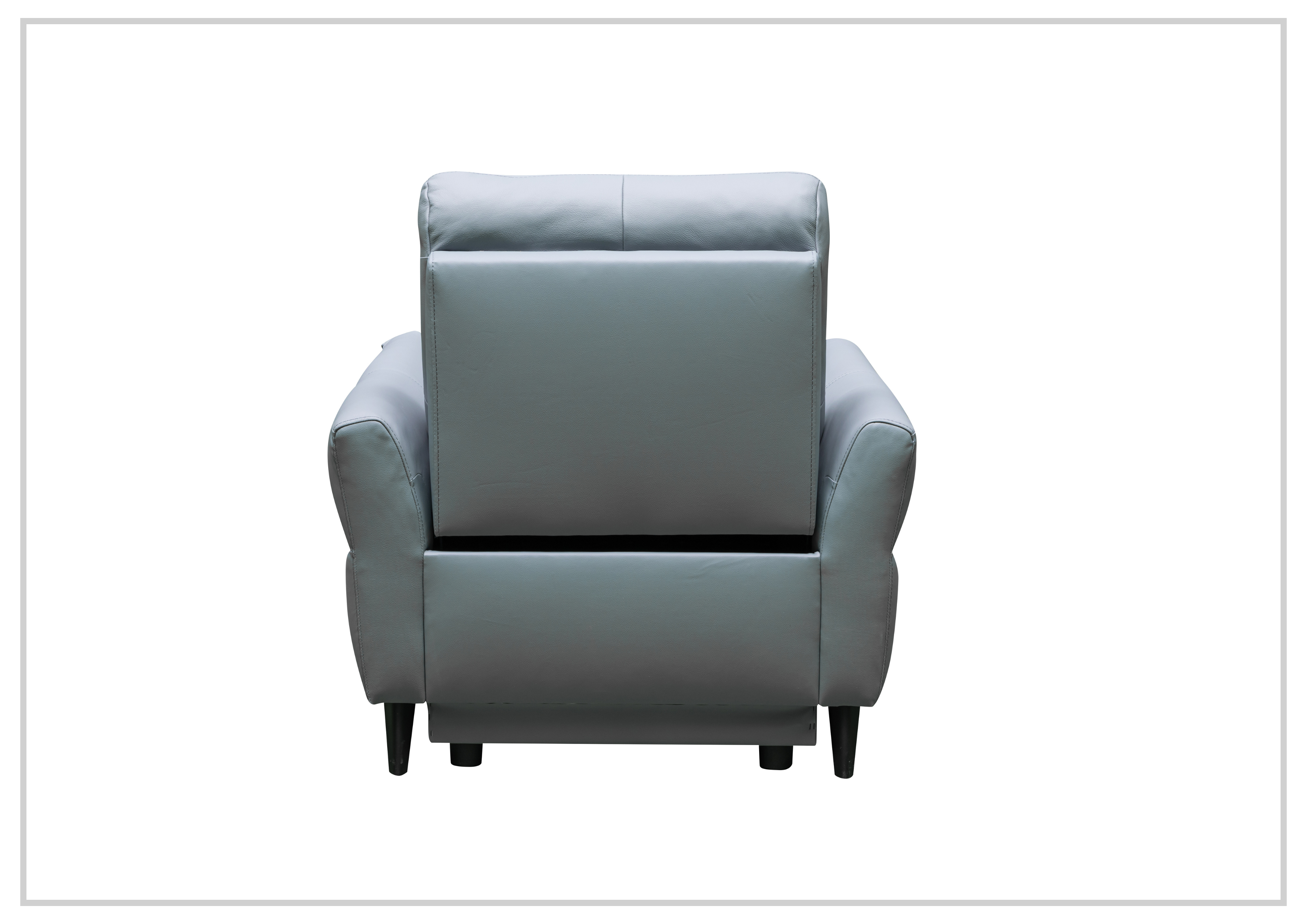 Klaussner Serenita Genuine Leather Power Recliner Chair - Blue - Living Room Reclining Sofa for Home Theater & Relaxation
