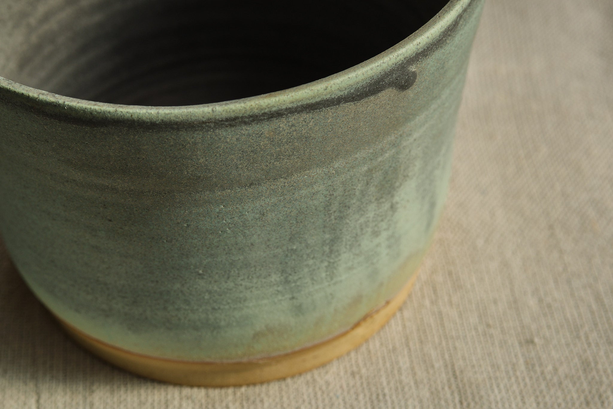 Handmade Ceramic Pot with Blue & Grey Matte Glaze - 14cm & 17cm Diameter - Perfect for Home Decor, Planters & Gift Giving