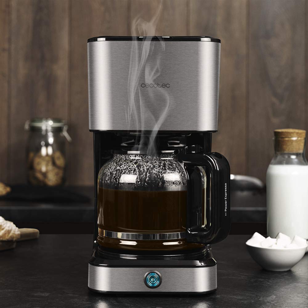 Cecotec Drip Coffee Maker 66 Heat - 950W with ExtemeAroma Technology, Reheat & Keep Warm Function, 1.5L Heat-Resistant Carafe, Auto Shut-Off, Stainless Steel Finish - Perfect for Home, Office, and Restaurant Use