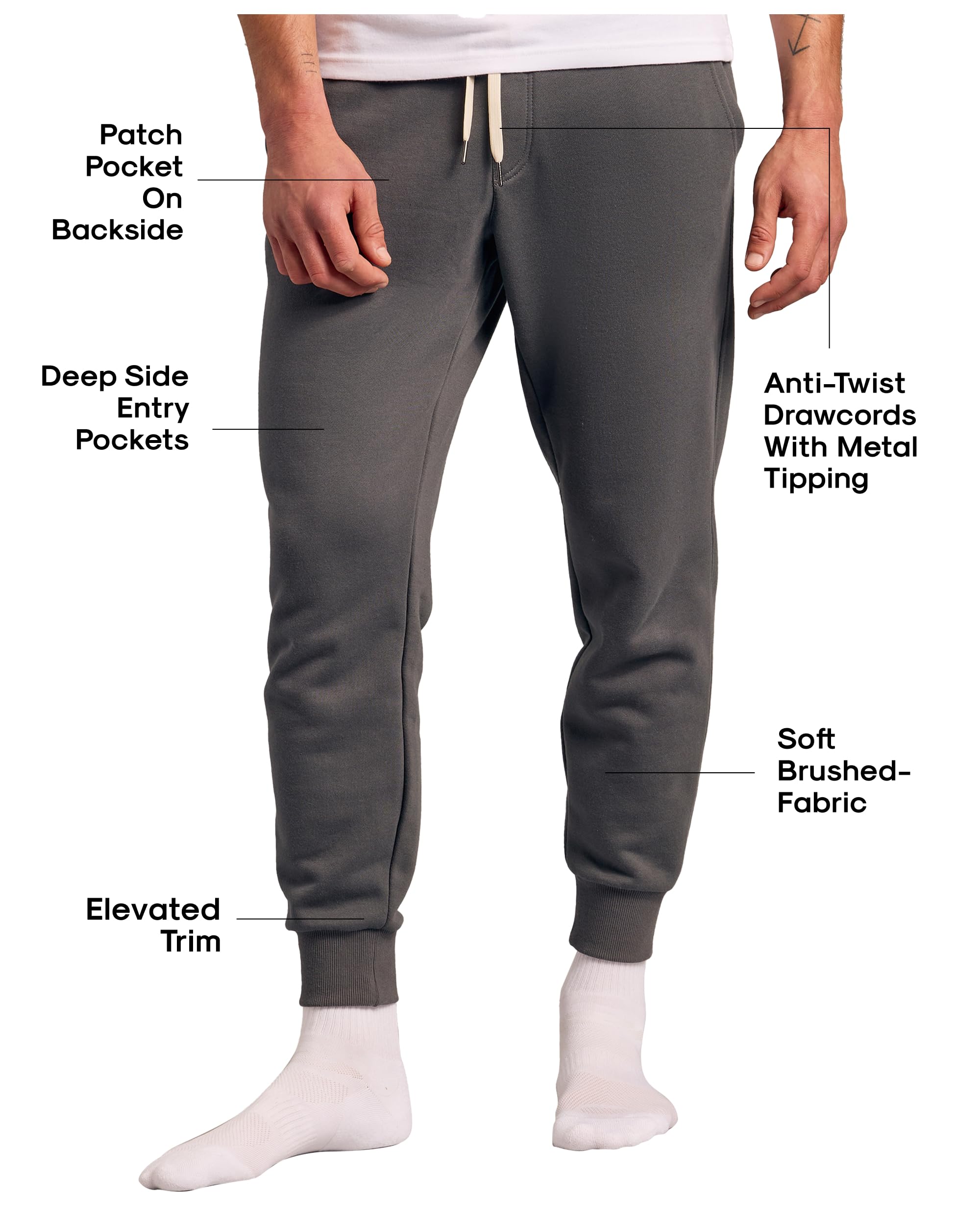 True Classic Men's Jogger Pants - Premium Fleece & Active Fabric Sweatpants for Men | Comfortable Athletic Lounge Pants for Workout, Running & Casual Wear