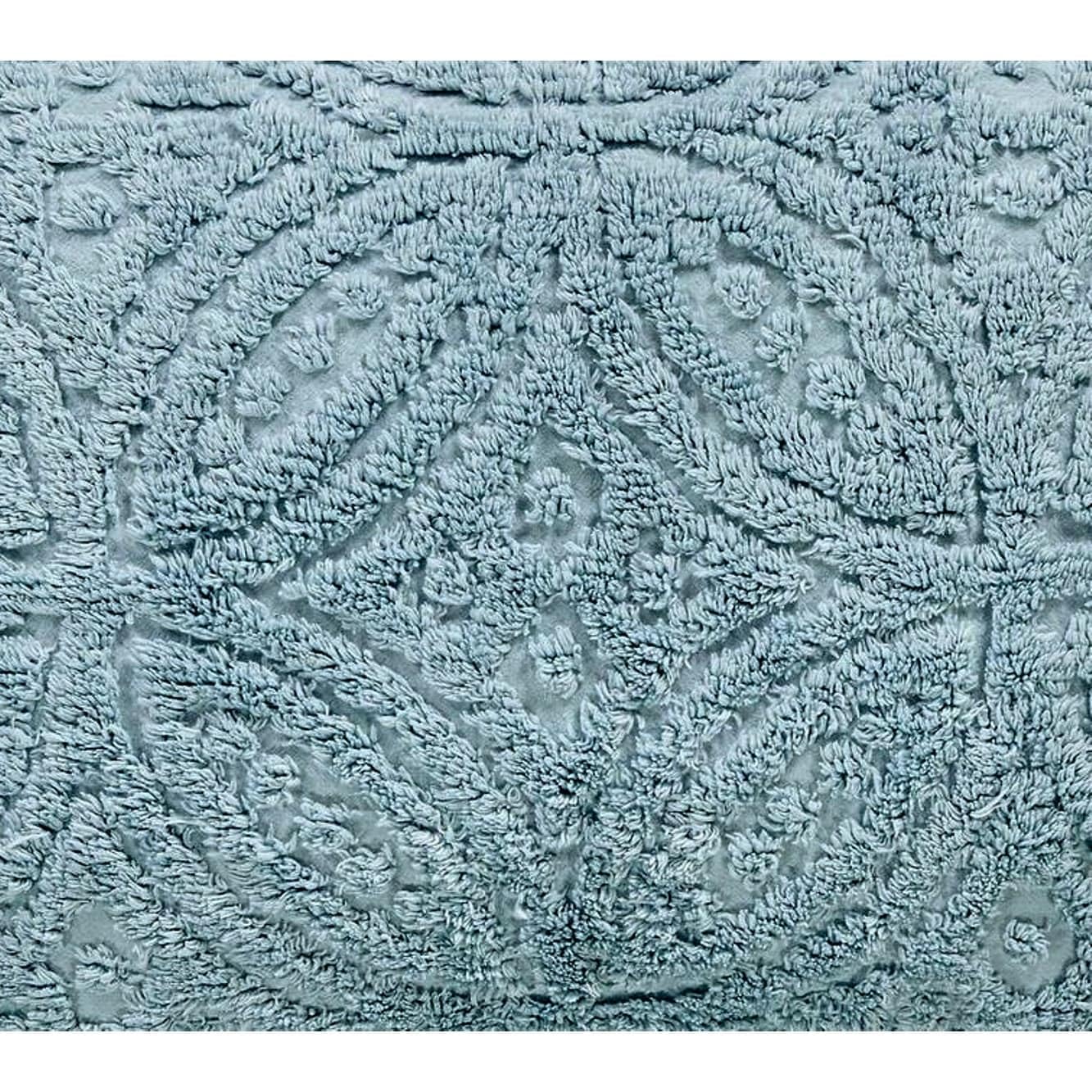 Better Trends Vintage Collection - Solid Blue Embossed 100% Cotton Chenille Bedspread Twin Size with Loop & Ring Pattern | All-Season Wedding Ring Design Bedding for Guest Rooms, Dorm Decor & Cozy Bedroom Makeover