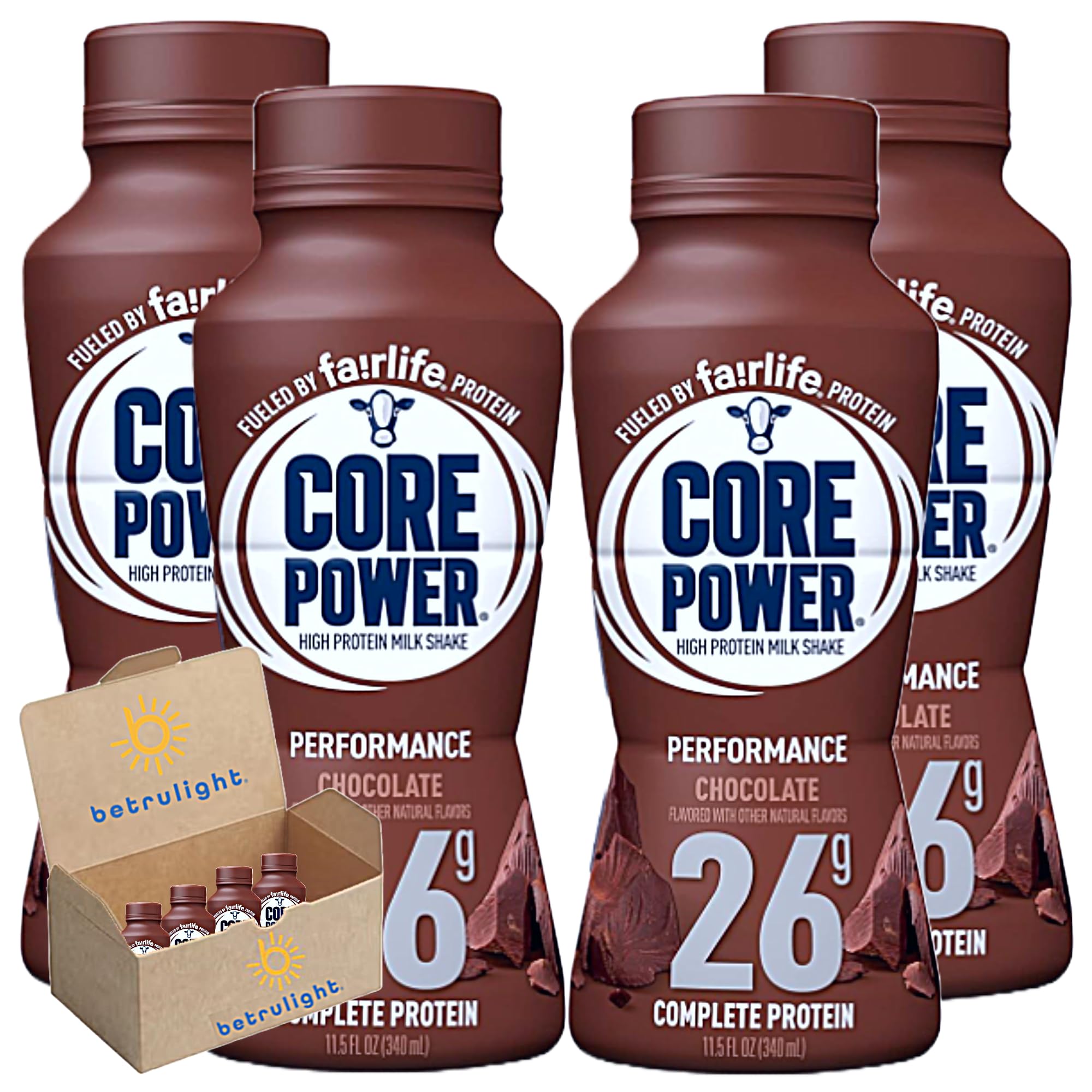 Fairlife Ready to Drink Protein Shakes - Core Power Elite Chocolate Flavor (14 Fl Oz, Pack of 4) | High Protein Nutrition for Athletes & Fitness | Post-Workout Recovery & On-the-Go Meal Replacement