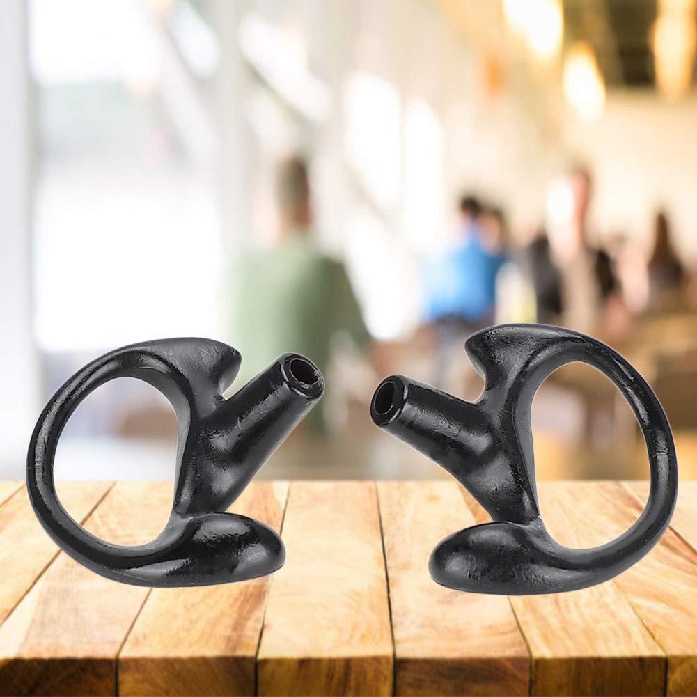 Dioche Radio Earpiece - Comfortable Black Silica Gel Ear Mold Replacement for Most Coil Tube Audio Kits (Large, Both Ears) - Perfect for Security, Law Enforcement, and Event Staff Communication