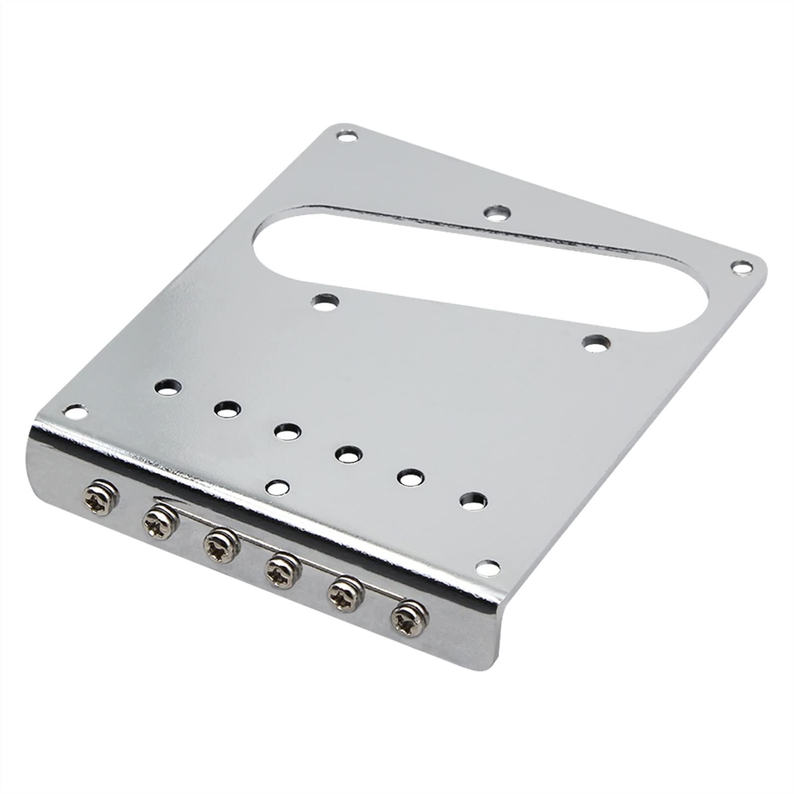 Premium Zinc Alloy 6-Saddle Electric Guitar Bridge - Silver Finish | Replacement Part for Enhanced Tone & Sustain | Perfect for Fender Stratocaster & Telecaster Upgrades
