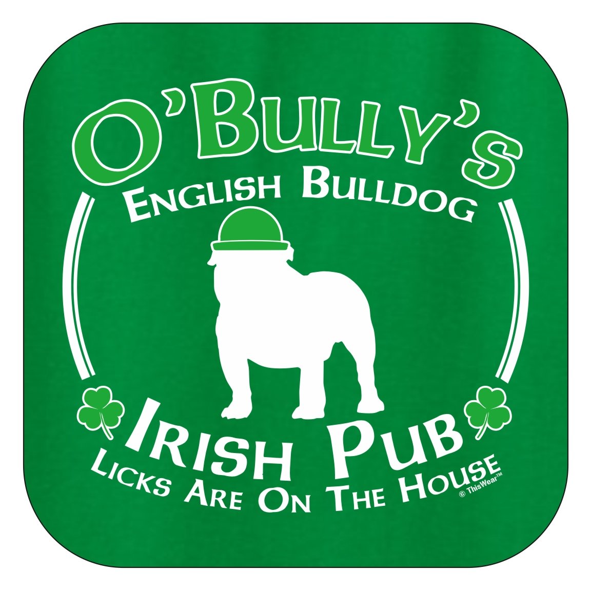 ThisWear St. Patrick's Day English Bulldog Irish Pub Sign Graphic T-Shirt for Dogs | Fun Pet Costume for St. Paddy's Day Parties & Parades