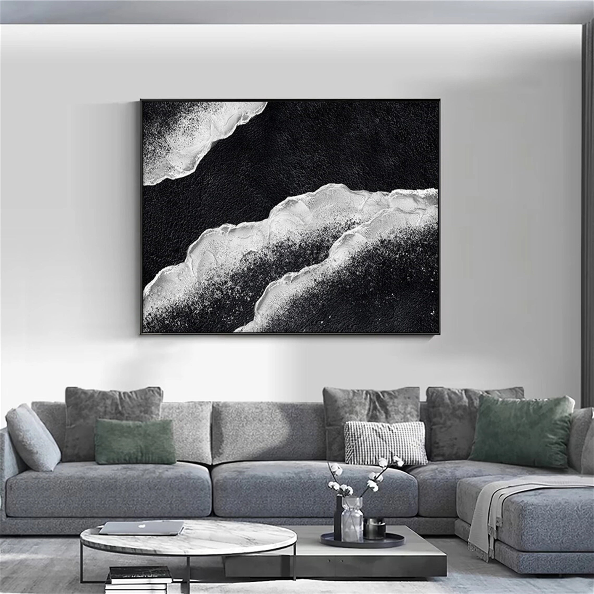 Ocean And Sky Painting #OS 114 - Handmade Canvas Wall Art for Home & Office Decor - Perfect for Living Room, Bedroom or Office Wall Decoration