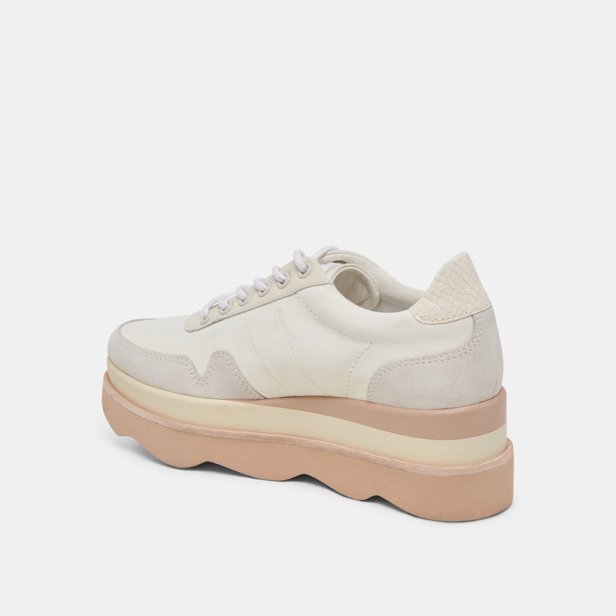 Jayne Sneakers for Women - Ivory Nubuck Leather Casual Shoes | Comfortable Walking & Everyday Wear Fashion Sneakers