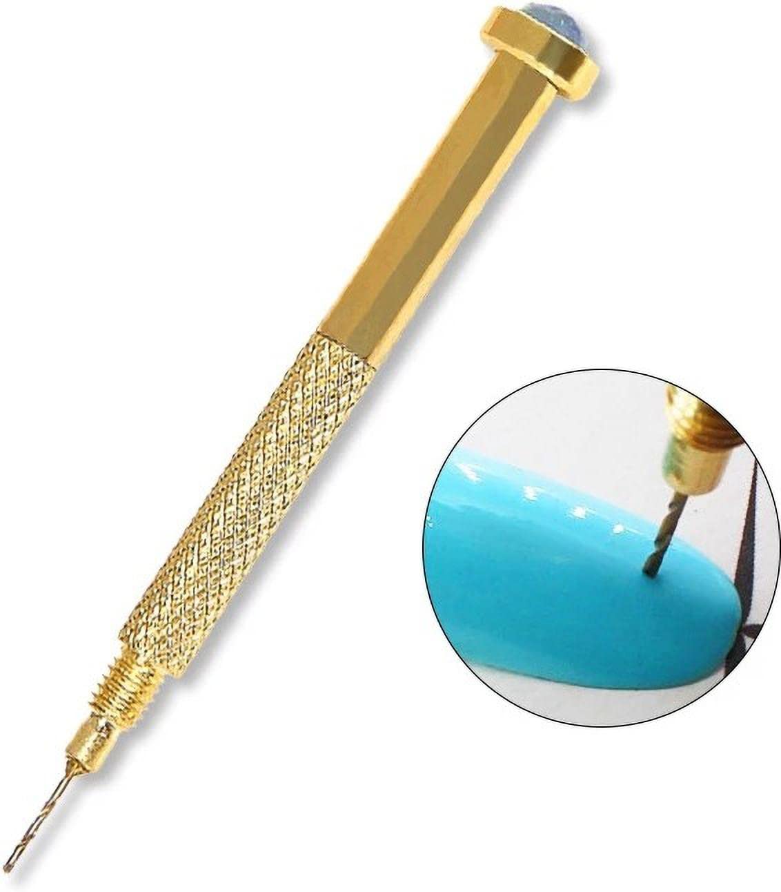 SHILLS Professional Nail Art Dotting Pen & Hole Maker - Gold Manicure Tool for Nail Design, Dangle Drilling, and Piercing | Perfect for DIY Nail Art, Salon Professionals & Home Manicures