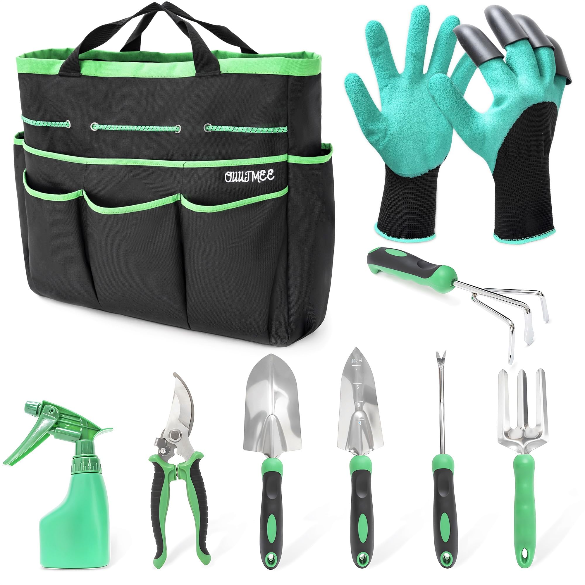 Premium Heavy Duty Stainless Steel Gardening Tool Set with Storage Bag & Gloves - 9-Piece Complete Kit for Planting, Weeding & Landscaping | Perfect for Home Gardeners, Backyard DIY & Outdoor Enthusiasts