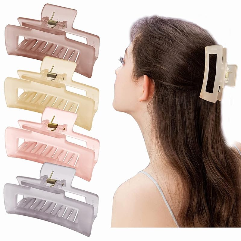 CHRONEX 4PCS Large Hair Claw Clips for Women - 3.97