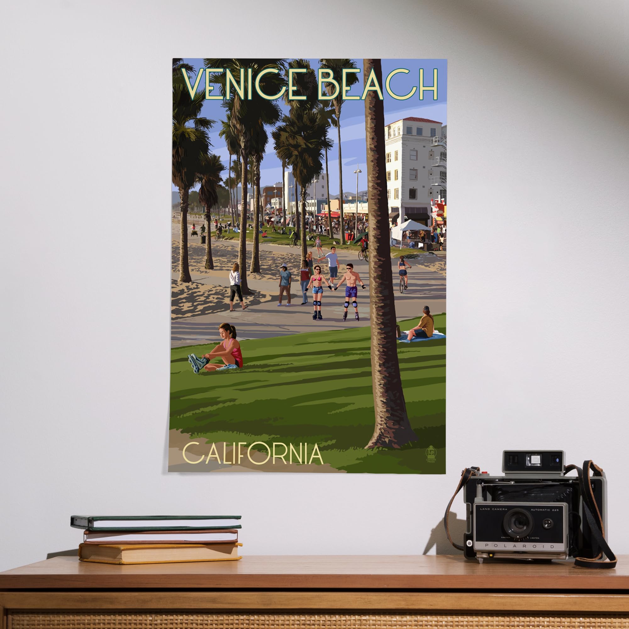 Lantern Press 16x24 Inch Giclee Art Print - Venice Beach California Boardwalk Wall Decor - Coastal Home & Office Wall Art for Beach House Living Room Bedroom