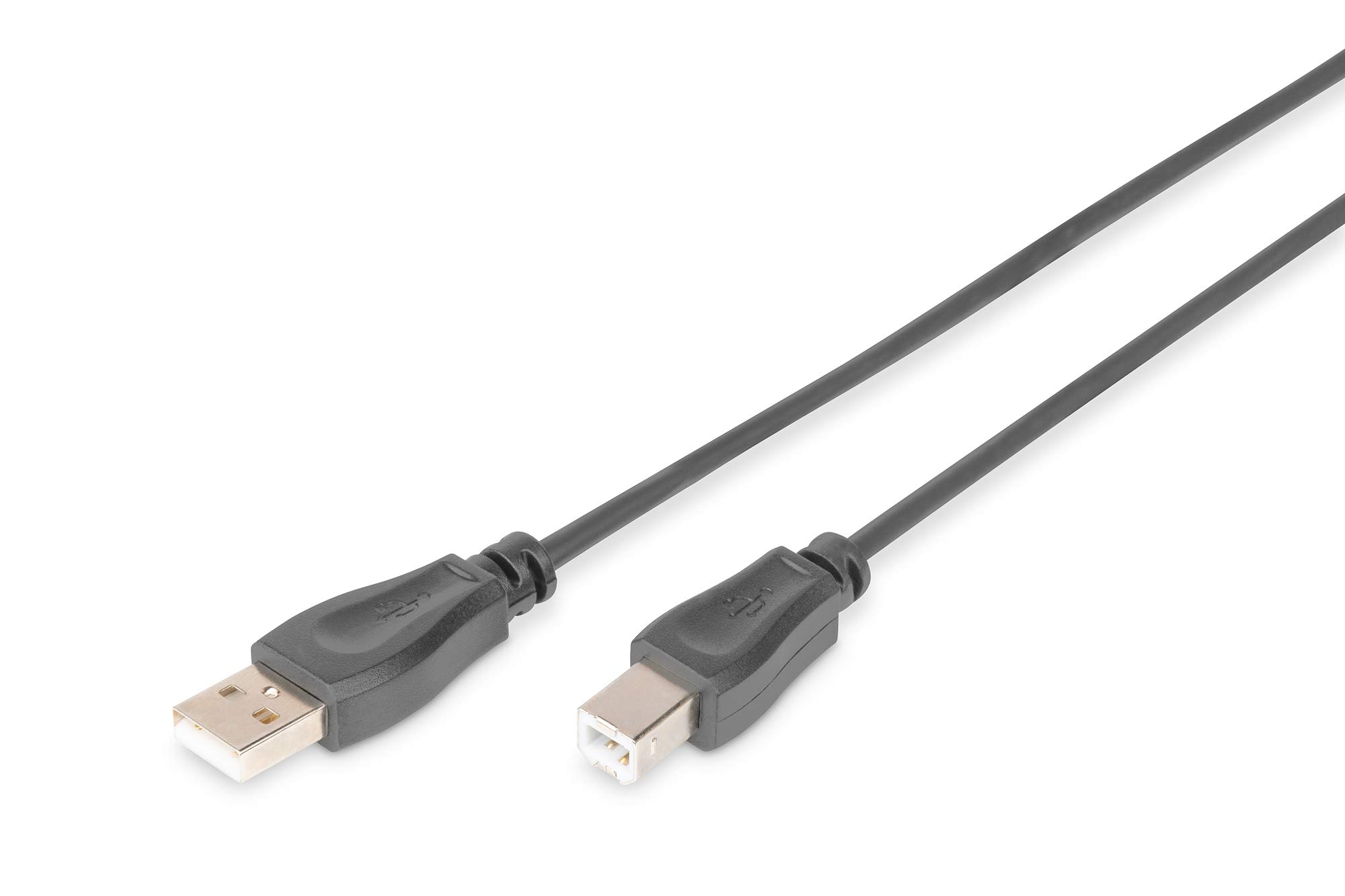 Digitus 0.5m USB 2.0 A Male to B Male Cable - High Speed Data Transfer Cord for Printers, Scanners & External Hard Drives - Durable Black Computer Accessory