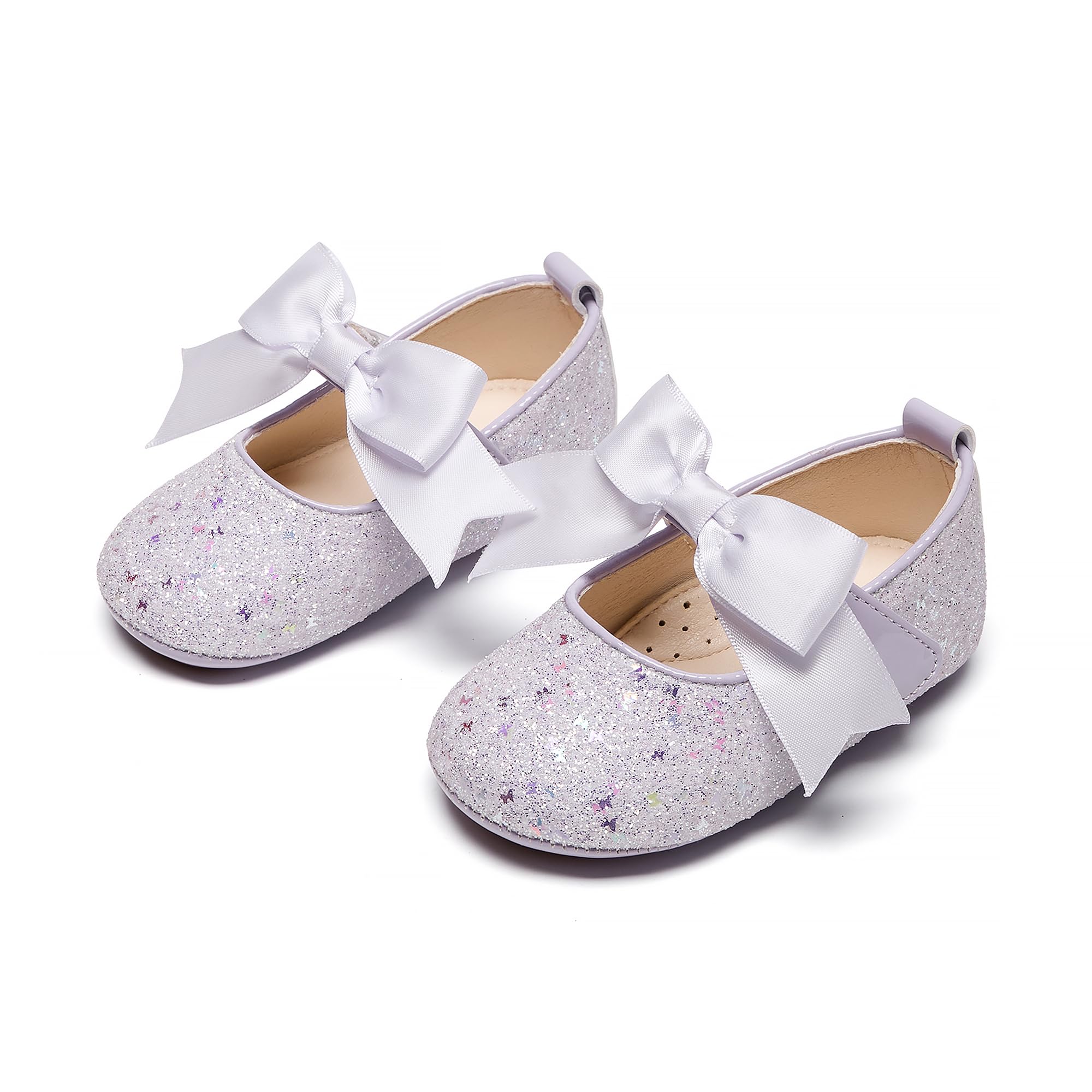 Kiderence Baby Girls Prewalker Mary Jane Flats - Soft Sole Bowknot Princess Dress Shoes for Infant & Toddler (6-24 Months) | Perfect for First Steps, Special Occasions & Photo Shoots