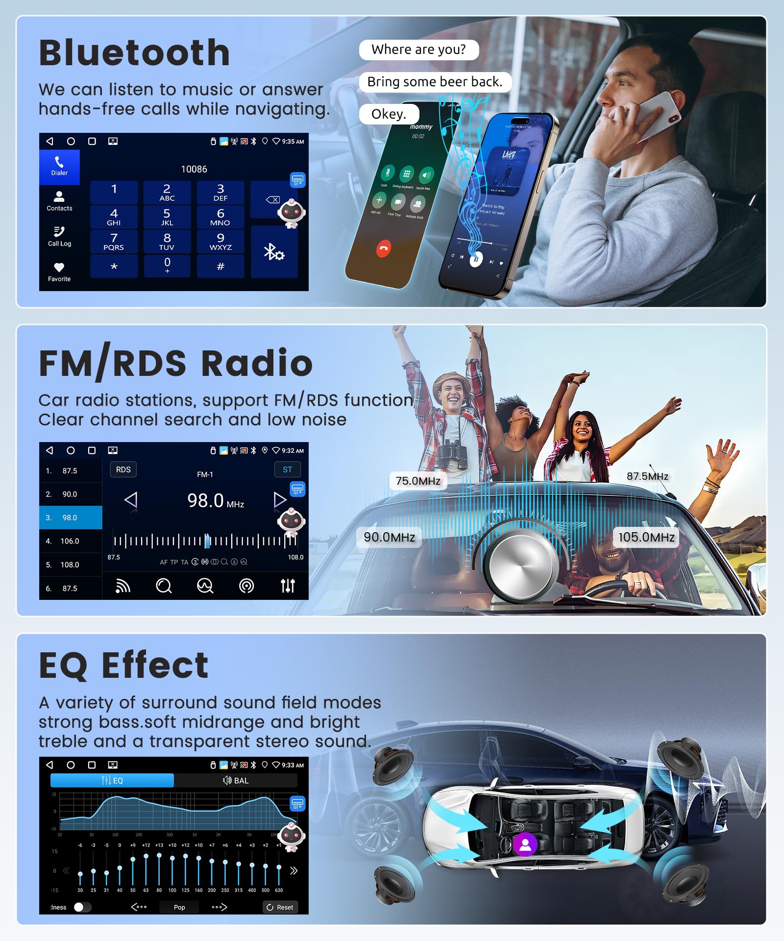 8-Core 4GB+64GB Android 13 Car Stereo with Wireless CarPlay & Android Auto - 7