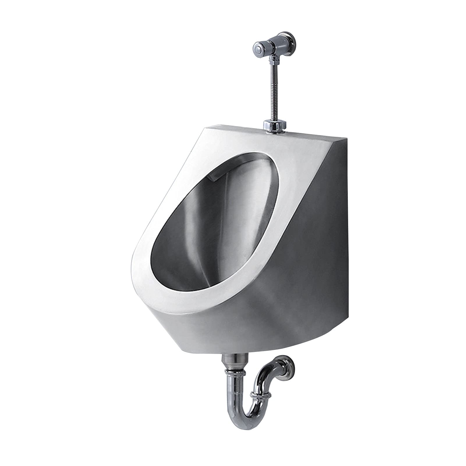 Stainless Steel Wall-Mounted Commercial Urinal with High-Efficiency Infrared Automatic Flushing Valve - Water Saving Men's Bathroom Fixture for Hotels, Restaurants & Home Use