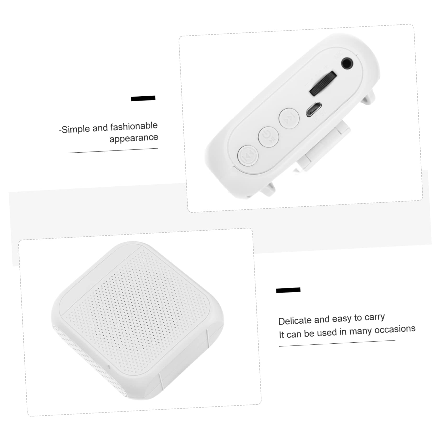Jojofuny 2 Pack Wireless Bee-Shaped Megaphone Headphones - Multifunctional Amplifier with Wireless Connection, Built-in Microphone & Portable Speaker (White, Plastic) - Perfect for Kids' Parties, Outdoor Events & Classroom Activities