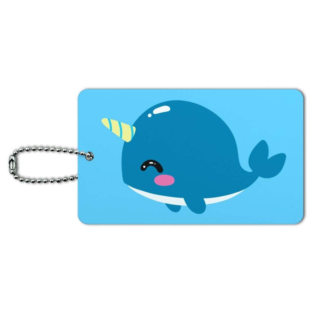 Adorable Kawaii Baby Narwhal Luggage Tag - Cute Suitcase ID Card for Carry-On Bags - Perfect for Travel, Kids' Backpacks & Gift Giving