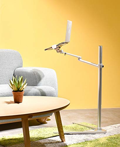 360° Rotating Adjustable Laptop Stand - 3-in-1 Multi-Angle Ergonomic Holder for iPad, MacBook, Surface Pro - Perfect for Bed, Floor & Desk Use