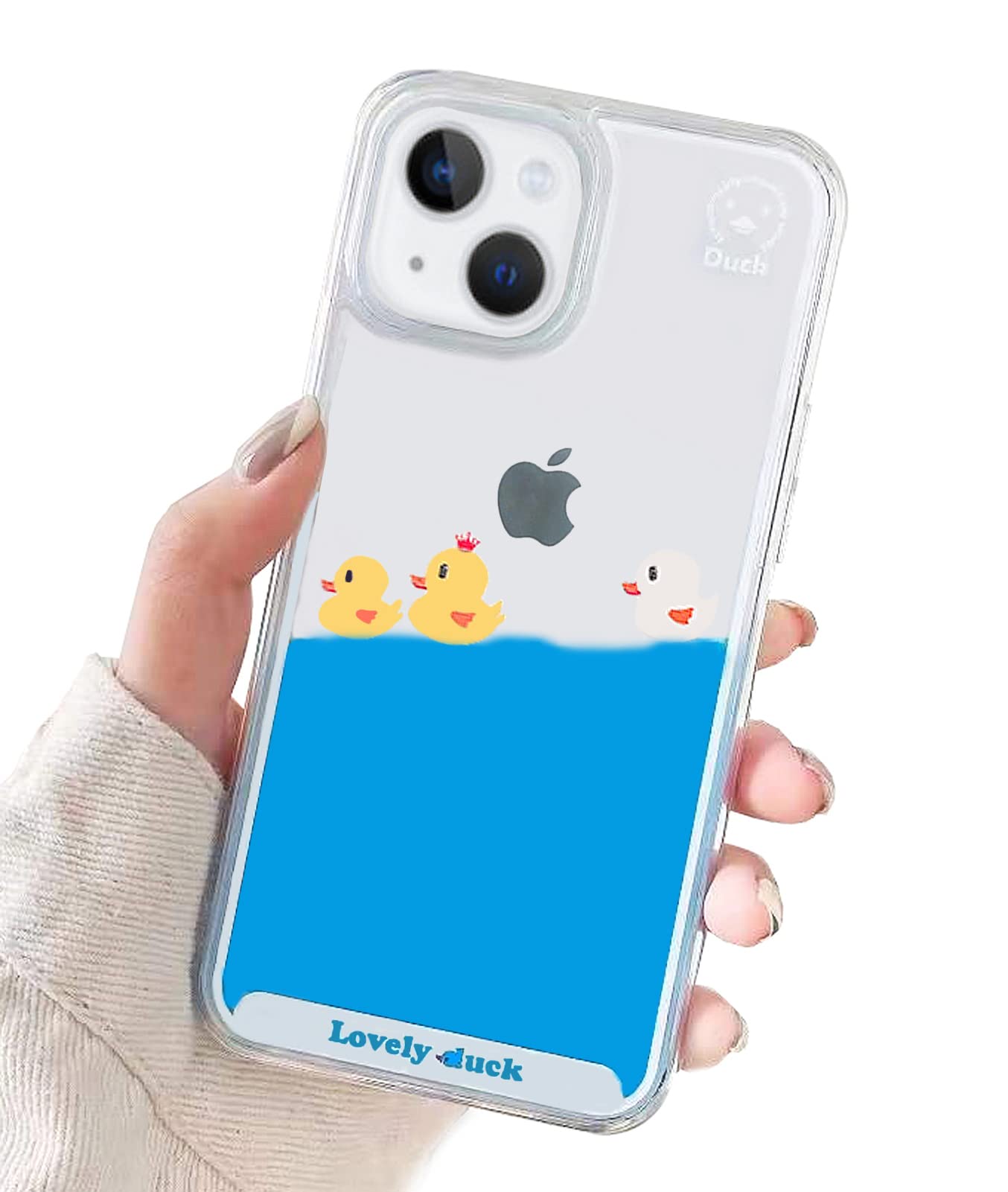 Liquid iPhone 11 Pro Max Case with Camera Lens Protector - Clear 3D Blue Flowing Hard Cover Protective Bumper for Women Men Girls | Shockproof Slim Fit Case for Daily Use, Work & Travel (Three Ducks Design, iPhone 11 Pro Max)