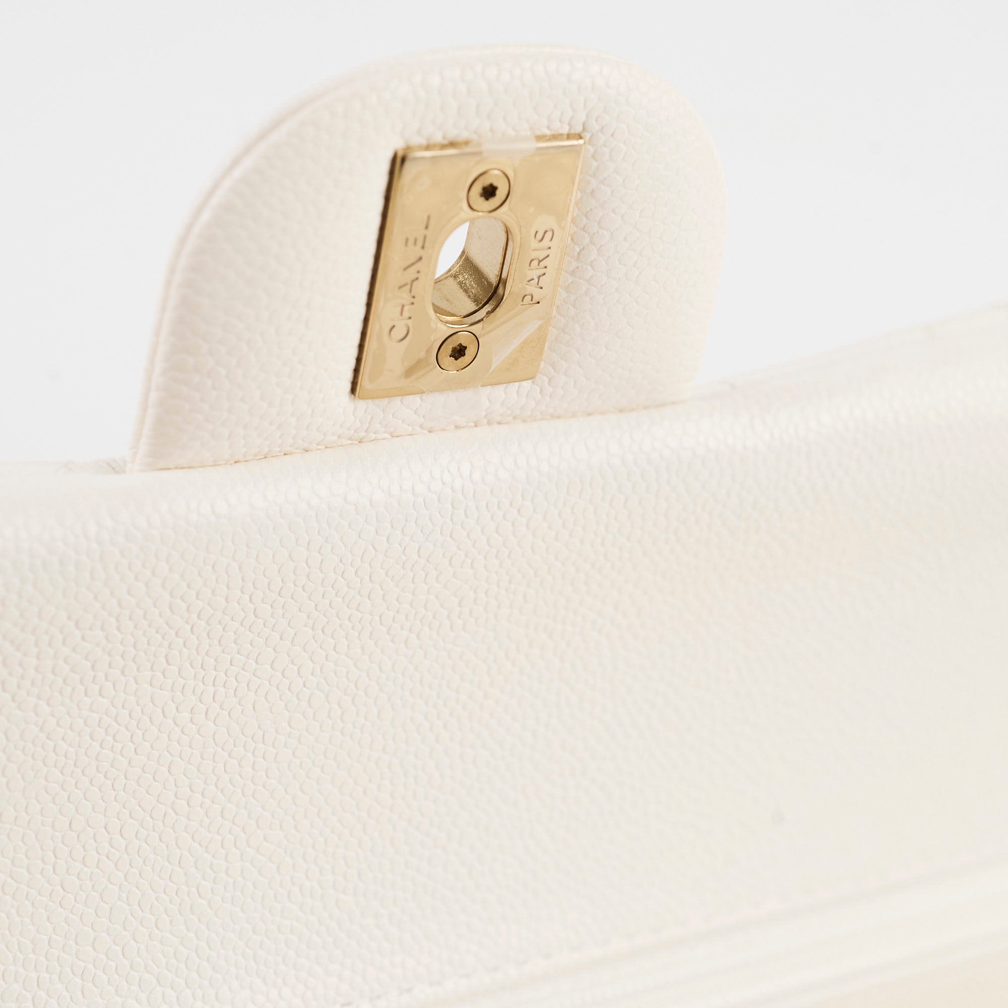 Chanel Classic Flap Bag Medium/Large M/L Caviar Leather White - Luxury Designer Handbag for Women | Perfect for Parties, Weddings & Everyday Elegance