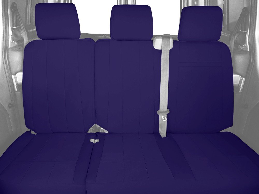 CalTrend NeoSupreme Slip-On Seat Covers for 2007-2014 Chevy/GMC Silverado & Sierra 1500-3500 - Waterproof, UV Resistant, Custom Fit 60/40 Split Bench with Purple Insert & Trim (2-Year Warranty) - Perfect for Truck Protection & Off-Road Adventures