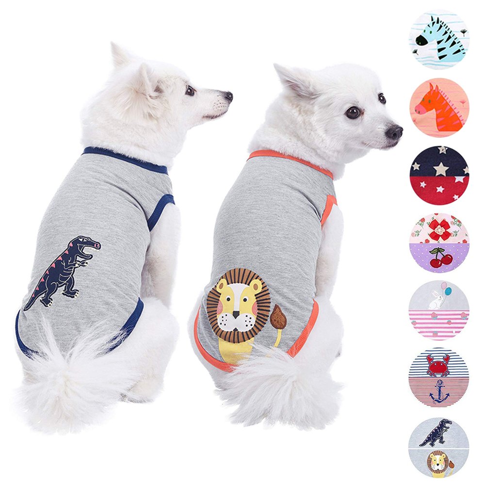 Blueberry Pet 2-Pack Soft & Comfy Cotton Blend Dog T-Shirts - 10