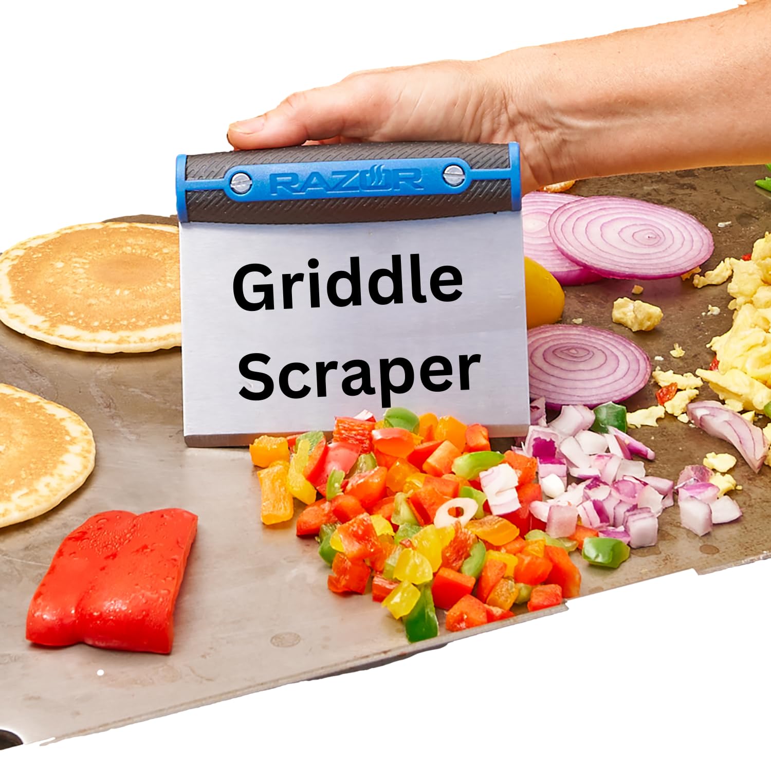 RAZOR Griddle Chopper and Scraper 08805RZ - Ultimate Camp Cooking Tool for Blackstone Griddles | Perfect for Outdoor Cooking, Camping & Backyard BBQs