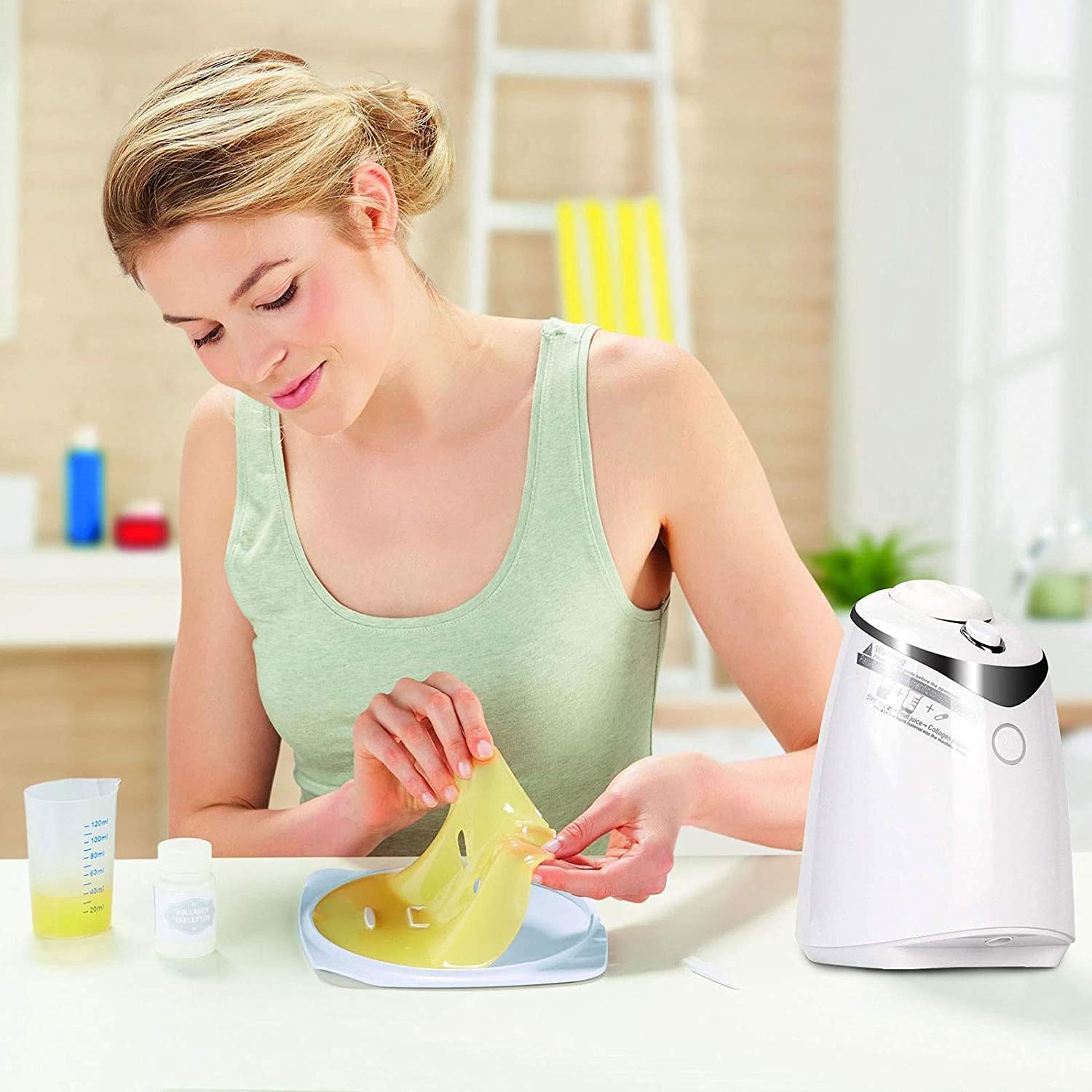 Dratal Automatic DIY Facial Mask Maker Machine for SPA - Natural Fruit & Vegetable Face Care with Voice Transmission - Perfect for Home Spa, Skincare Routine & Relaxation