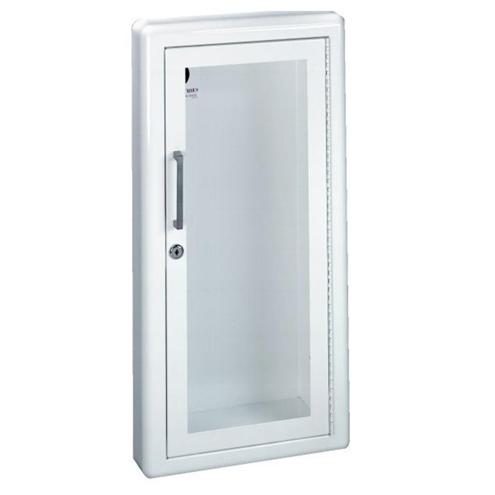 JL Industries 1018G10FX2 Full Glass Fire Extinguisher Cabinet with Pull Handle & SAF T LOK Fire Rated - Ideal for Schools, Offices, and Commercial Buildings Safety Compliance