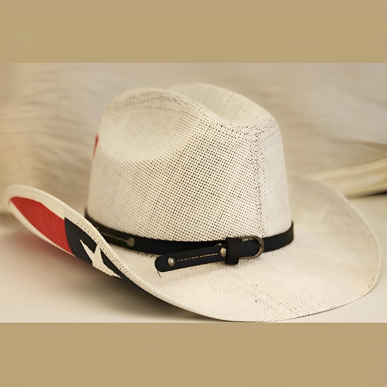 Trump 2024 American Flag Cowboy Hat for Men & Women - Wide Brim Straw Western Hat with Belt Buckle - Sun Protection Outdoor Hat for Rodeo, Ranchers, Country Music Festivals & Patriotic Events