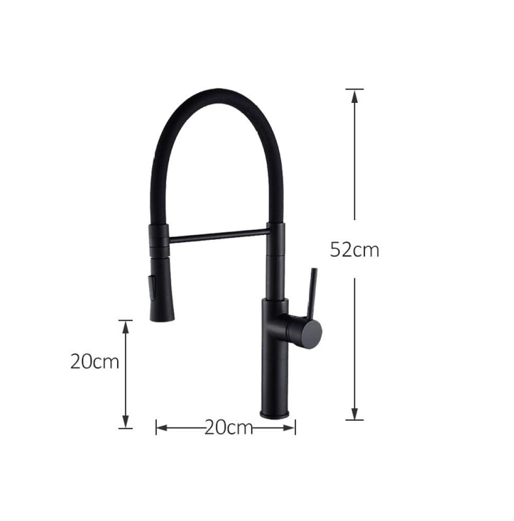 Matte Black Kitchen Faucet with Pull Down Sprayer - 360° Swivel Single Lever Mixer Tap for Modern Sink | Perfect for Cooking, Washing Dishes & Filling Pots