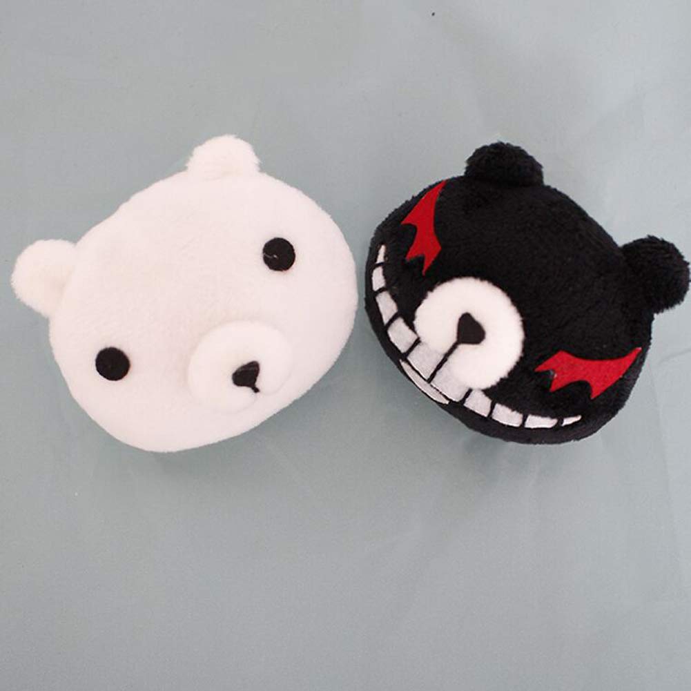 ANOGOL Black and White Bear Hair Clips - Cute Animal Cosplay Hair Accessories for Women & Girls | Perfect for Costume Parties, Anime Conventions & Daily Wear