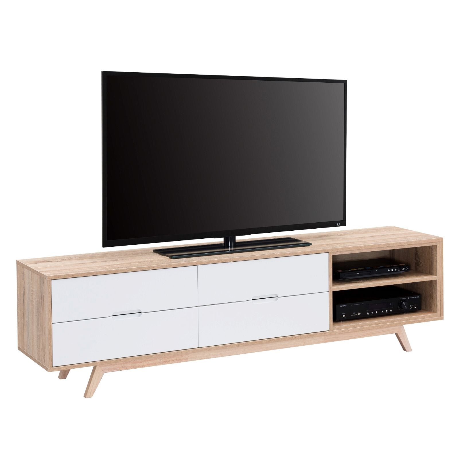 Criterion 1800mm Oak White Tuscany TV Stand Entertainment Unit - Perfect for Living Room, Home Theater & Media Storage