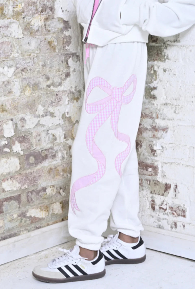 Coquette Bow Dylan Sweatpants for Women - Soft Lounge Pants with Cute Bow Detail - Perfect for Yoga, Lounging & Casual Wear