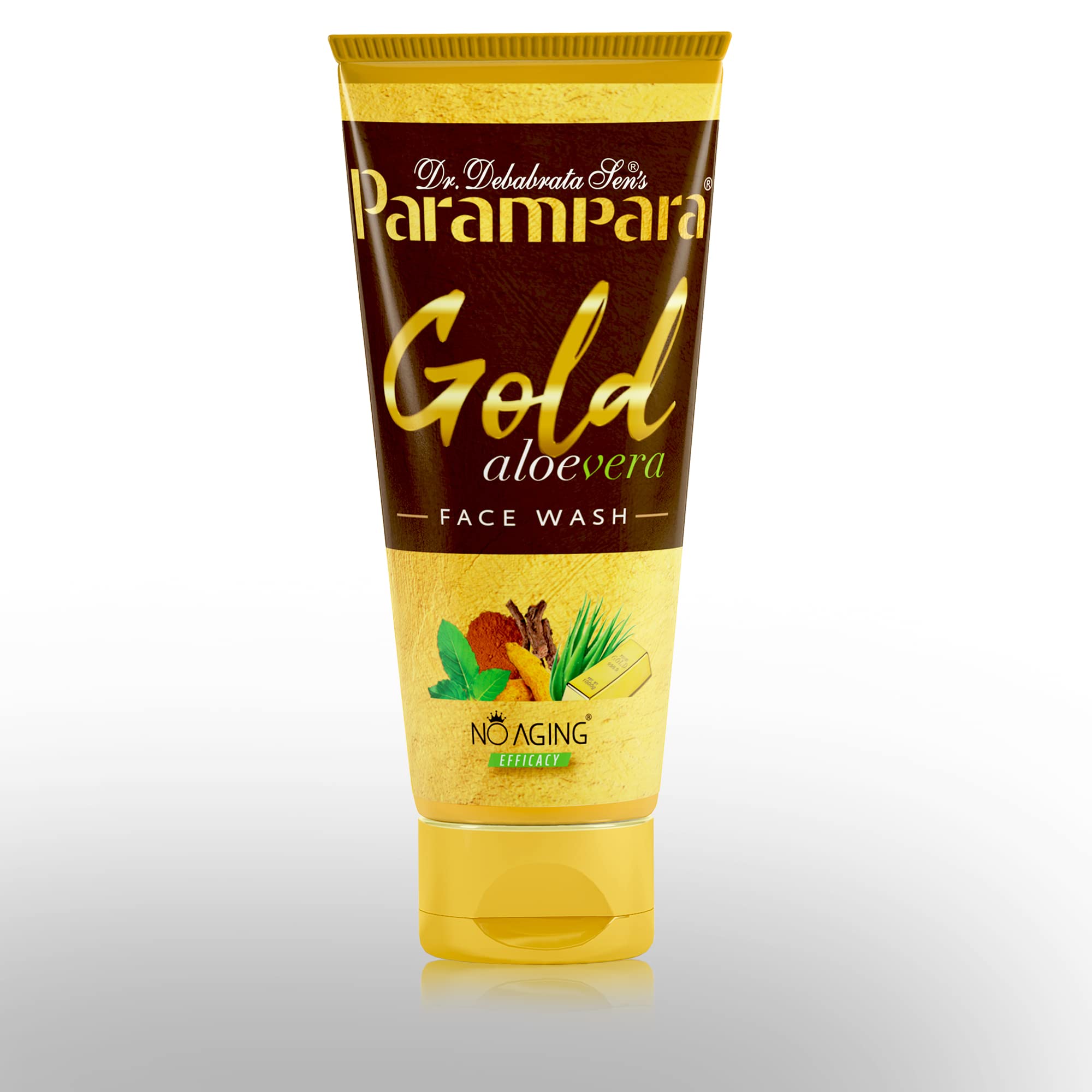Parampara Ayurved Aloe Vera Face Wash with Gold Particles for Radiant Glowing Skin | Deep Cleansing & Hydrating | Natural & Chemical-Free | Suitable for Men & Women & All Skin Types | 60ml | Perfect for Daily Skincare Routine & Post-Workout Refreshment