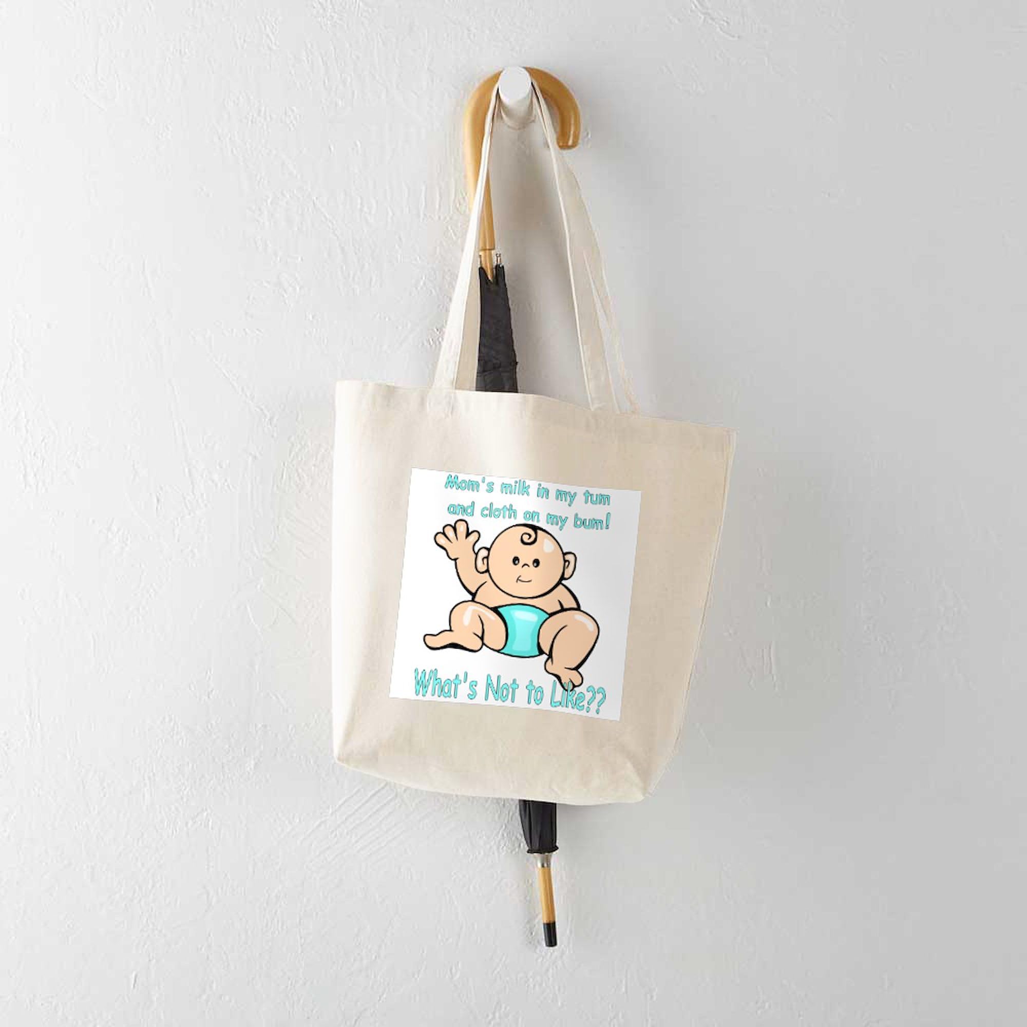 Eco-Friendly Natural Canvas Tote Bag - Reusable Shopping Bag for Cloth Diapers & Breastmilk Storage | Perfect for Moms, Groceries & Beach Trips