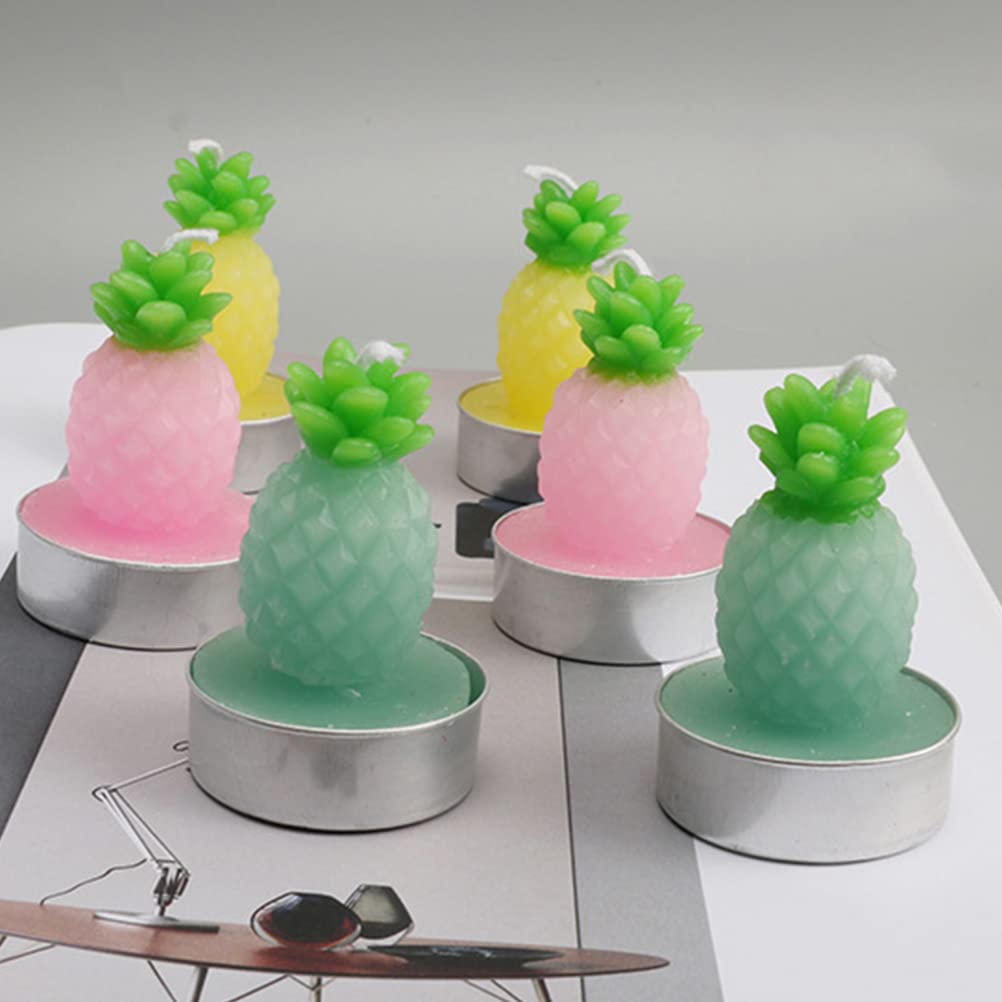 12-Pack Decorative Tea Light Candles for Plants - Romantic Pineapple Scented Small Candles for Home Decor, Wedding, Party & Relaxation