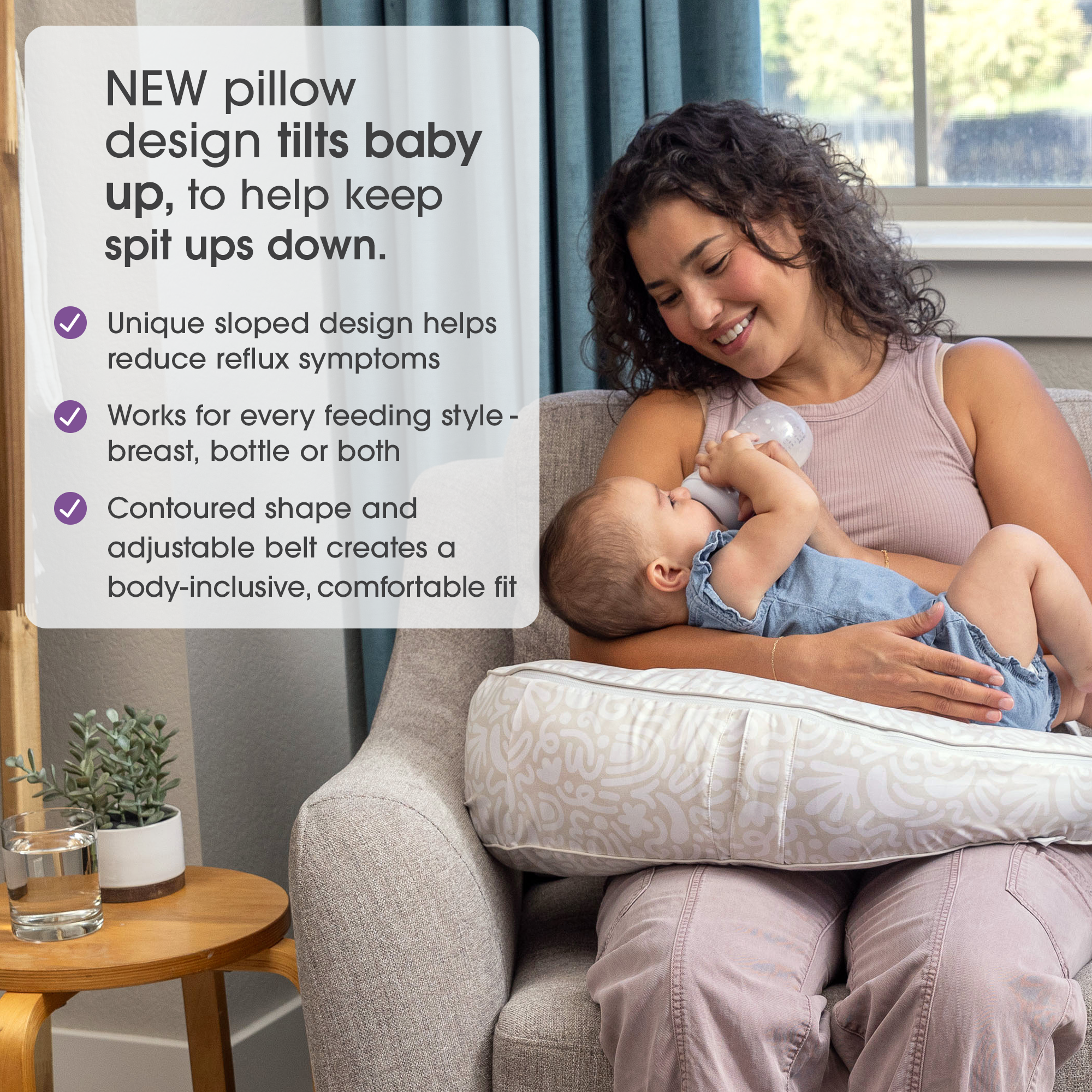 Boppy Uplift™ Nursing Pillow - Comfortable Breastfeeding Support for New Moms - Perfect for Nursing, Bottle Feeding & Tummy Time