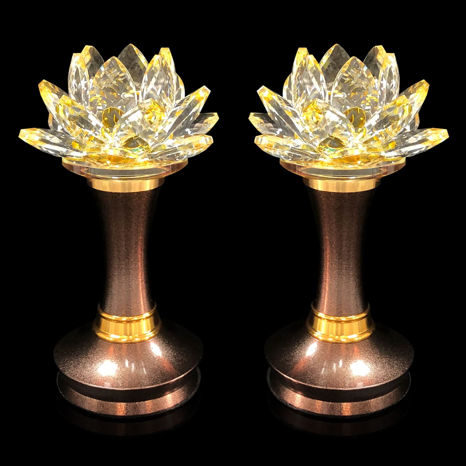 7-Color LED Lotus Flower Lamp with Light Control - 6 Inch Crystal Buddha Night Light for Buddhist Altar, Home Decor, Meditation Room & Bedroom - 110V US Plug