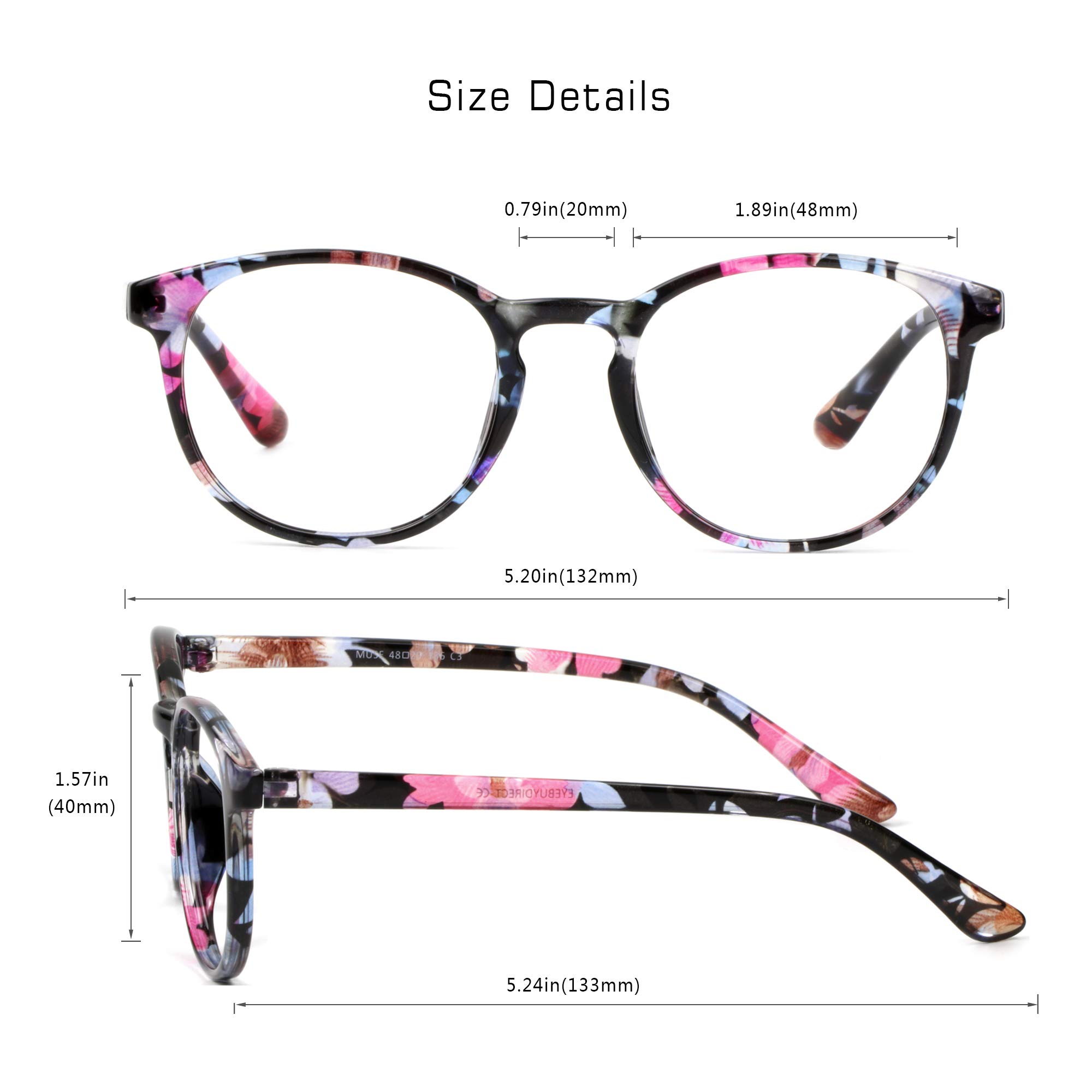 VisionGlobal Blue Light Blocking Glasses for Women - Anti Eyestrain Computer & Reading Glasses with Stylish Frame - UV Protection & Anti Glare for Office Work, Gaming & Screen Time
