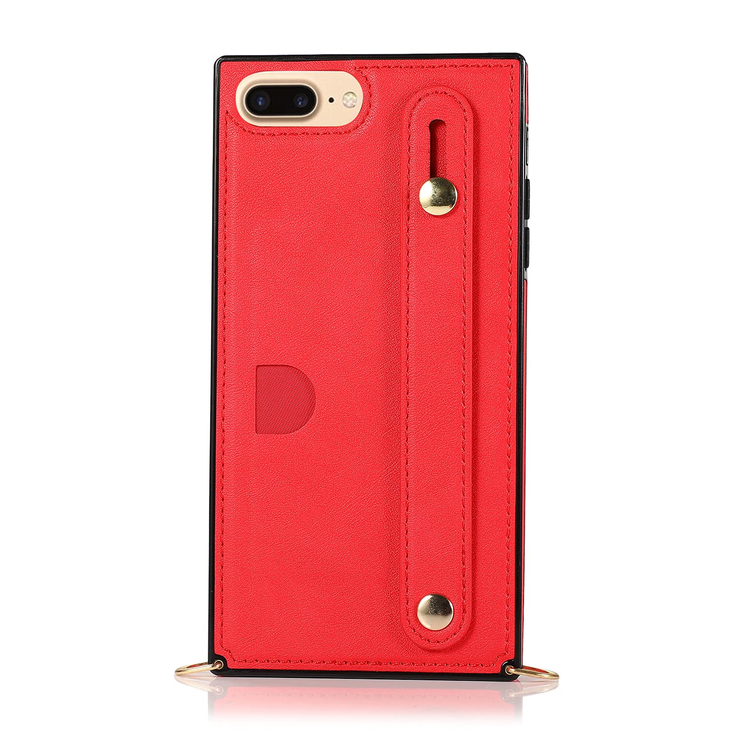 Shockproof Crossbody Phone Wallet Case for iPhone 6/6s - Full Body Protection with Kickstand, Finger Strap & Card Holder (Red) | Perfect for Travel, Shopping & Hands-Free Convenience
