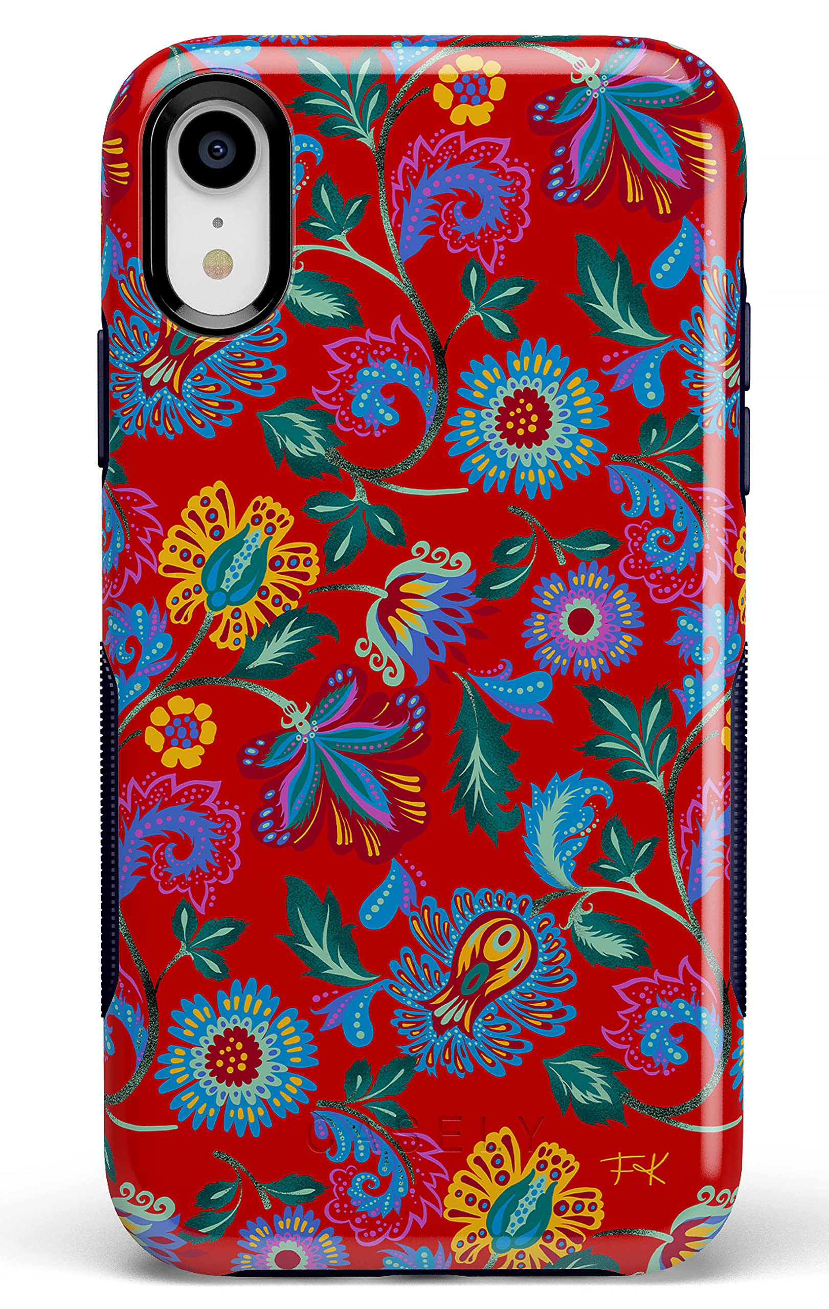 Casely iPhone XR Case with Frida Kahlo Floral Design - Cute Painted Flowers Protective Cover for Women - Perfect for Everyday Use, Travel & Gift Giving